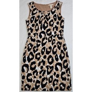 Banana Republic Animal Print Sleeveless Sheath Dress